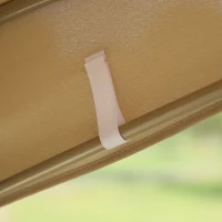 Outsunny 3-Seat Patio Swing Chair, Outdoor Canopy Swing Glider with Removable Cushion, Adjustable Shade and Weather Resistant Steel Frame, for Porch, Garden, Poolside, Backyard, Brown(m-10)