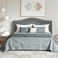 HOMCOM Upholstered Headboard, Button Tufted Bedhead Board, Home Bedroom Decoration for Full-Sized Beds, Grey(m-8)