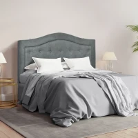 HOMCOM Upholstered Headboard, Button Tufted Bedhead Board, Home Bedroom Decoration for Full-Sized Beds, Grey(m-7)