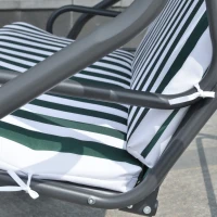 Outsunny 3-Person Porch Swing with Canopy, Patio Swing Chair, Outdoor Canopy Swing Bench with Adjustable Shade, Cushion and Steel Frame, Green(m-11)