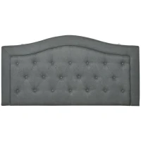 HOMCOM Upholstered Headboard, Button Tufted Bedhead Board, Home Bedroom Decoration for Full-Sized Beds, Grey(m-9)