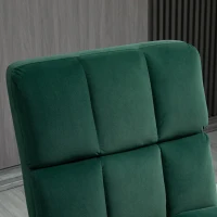 HOMCOM Accent Chair with Ottoman, Velvet Club Chair with Vibration Massage, Remote Control and Metal Legs for Living Room, Bedroom, and Home Office, Green(m-8)