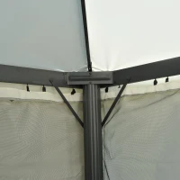 Outsunny 10x10ft Aluminum Gazebo Canopy Double -tire Garden Shelter with Mesh Netting and Privacy Curtains, Cream White(m-8)