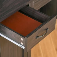 HOMCOM Computer Desk with Storage Drawers, Study Table with Hutch, Shelves, Cable Management for Home Office Workstation, Coffee(m-8)