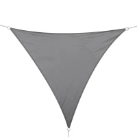 Outsunny Triangle 13x13x13ft Sun Sail Shade Garden UV Block Sunshade Outdoor Canopy Patio Lawn Shelter Grey(m-2)