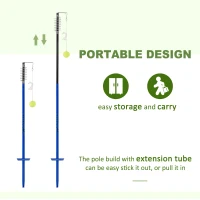 Soozier Rope Ball Tether Swing Game-Complete Set Outdoor Tennis Training Set w/ Height Adjustable Steel Pole，Tennis Ball & Two Tennis Rackets for Kids and Adults, Blue(m-5)