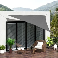 Outsunny Triangle 13x13x13ft Sun Sail Shade Garden UV Block Sunshade Outdoor Canopy Patio Lawn Shelter Grey(m-1)