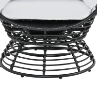 Outsunny Outdoor Round PE Ratttan Wicker 360 Degree Swivel Basket Egg Chair with Cushion,  Black(m-7)