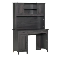 HOMCOM Computer Desk with Storage Drawers, Study Table with Hutch, Shelves, Cable Management for Home Office Workstation, Coffee(m-2)