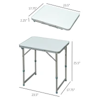 Outsunny 23" Portable Camping Table with Faucet Aluminum Lightweight Portable Folding Easy Clean Camping Table with Carrying Handle(m-3)