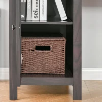 HOMCOM Computer Desk with Storage Drawers, Study Table with Hutch, Shelves, Cable Management for Home Office Workstation, Coffee(m-9)