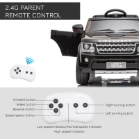 Aosom Compatible 12V Battery-powered Kids Electric Ride On Car Landrover Discovery 4 Toy with Parental Remote Control Music Lights MP3 Suspension Wheels for 3-6 Years Old Black(m-7)