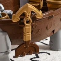 Qaba Pirate Ship Theme Sand and Water Table Beach Toy Set 2 in 1 Outdoor Activities Playset for Kids with Accessories 26 Pcs Garden Sandpit Sandbox for Beach Bath 3 Years Old Toddlers(m-8)