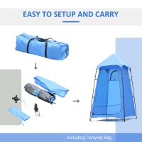 Outsunny Portable Camping Shower Tent Privacy Bathing Shelter Travel Changing Room Beach Toilet w/ Carry Bag(m-6)