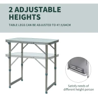 Outsunny 23" Portable Camping Table with Faucet Aluminum Lightweight Portable Folding Easy Clean Camping Table with Carrying Handle(m-6)