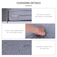 Outsunny 7 PCS Dining Set with 6 PE Rattan Cushioned Chairs & 1 Rectangle Table, Modern Outdoor Patio Furniture for Poolside, Porch, Patio, Balcony, Indoor(m-4)