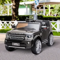 Aosom Compatible 12V Battery-powered Kids Electric Ride On Car Landrover Discovery 4 Toy with Parental Remote Control Music Lights MP3 Suspension Wheels for 3-6 Years Old Black(m-1)