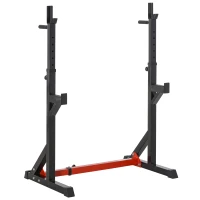 Soozier Barbell Rack Stand Squat Rack Heavy Duty Steel Construction Adjustable Squat Rack for Home Gym Fitness, Black(m-2)