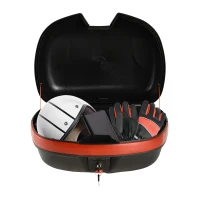 HOMCOM Detachable Scooter Motorcycle Trunk Top Case Lock Storage  Luggage T- Box Black (44L)(m-4)