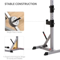Soozier 2-Piece Barbell Rack, 53.1"-74.8" Height Adjustable Squat Rack Bench Press Rack, 440LBS Capacity(m-4)