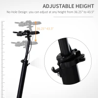 Soozier Kick Scooter Folding Adjustable Ride On Toy w/ Dual Braking System, Rear Shock Absorption and 8" Big Wheels For 14+ Teens Adult, Black(m-7)