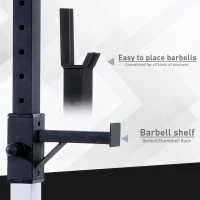 Soozier Adjustable Stable Power Squat Stand Portable 2 Bars Barbell Holder Weight Rack (Black/White)(m-7)