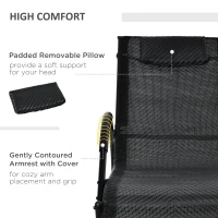 Outsunny Zero Gravity Rocking Lounge Chair, Patio Rocker w/ Removable Pillow, Recliner Seat for Indoor & Outdoor, Breathable Texteline, Black(m-6)