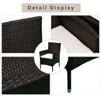 Outsunny 2 Piece Patio Armchair Wicker Chair Outdoor Modern PE Rattan w/ Cushion Brown(m-6)