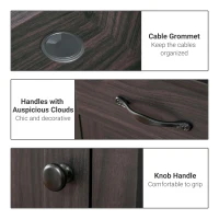 HOMCOM Computer Desk with Storage Drawers, Study Table with Hutch, Shelves, Cable Management for Home Office Workstation, Coffee(m-6)