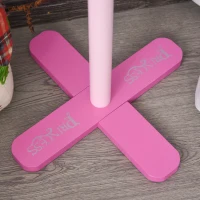 Qaba Kids Coat Rack Free Standing Wooden Tree Hanger with Crown Modeling Design 8 Hooks for Scarves Hats Clothes Bracelets Bags Gift for Toddler Girl Pink(m-9)