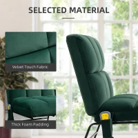 HOMCOM Accent Chair with Ottoman, Velvet Club Chair with Vibration Massage, Remote Control and Metal Legs for Living Room, Bedroom, and Home Office, Green(m-5)