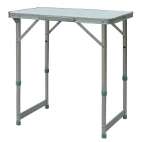 Outsunny 23" Portable Camping Table with Faucet Aluminum Lightweight Portable Folding Easy Clean Camping Table with Carrying Handle(m-1)