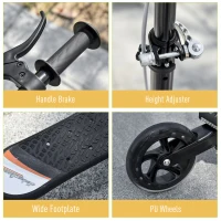 HOMCOM Y Fliker Lift Kids Scooter Outdoor Swing Wiggle Scooter Carving Scooter Black(m-5)