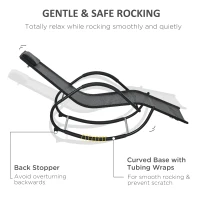 Outsunny Zero Gravity Rocking Lounge Chair, Patio Rocker w/ Removable Pillow, Recliner Seat for Indoor & Outdoor, Breathable Texteline, Black(m-4)