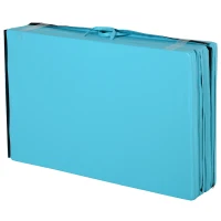 Soozier 4'x10'x2'' Folding Gymnastics Tumbling Mat, Exercise Mat  with Carrying Handles for Yoga, MMA, Martial Arts, Stretching, Core Workouts, Blue(m-13)