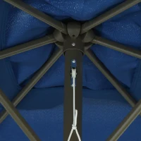 Outsunny 6.5x10ft Patio Umbrella Rectangle Aluminum Tilt Garden Market Parasol Outdoor Sunshade Canopy with Crank (Dark blue)(m-9)