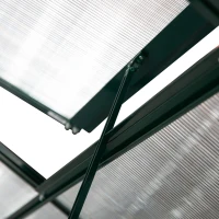 Outsunny Lean-to Greenhouse Walk-in Garden Aluminum Polycarbonate with Roof Vent for Plants Herbs Vegetables 6' x 4' x 7'(m-9)