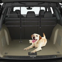 PawHut D00-002 Expandable Pet Car Barrier Auto Vehicle Dog Fence Guard Safety Gate, Black(m-1)