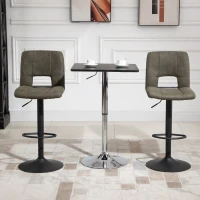 HOMCOM Modern Bar stools, Counter Height Kitchen Stools Armless Adjustable Height with 360 Degree Swivel Seat, Set of 2, Dark Olive(m-4)