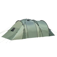 Outsunny Camping Family Tent 5-Person 2 Room with Carrying Bag Waterproof Rainfly Easy Set Up for Backpacking Hiking Outdoor 19' x 8.5' x 6.5'(m-2)