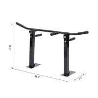 Soozier Ceiling Mounted Pull Up Bar Wall Mount Chin Up Bar Upper Body Strength Training Station Home Gym Black(m-3)