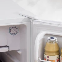 HOMCOM Mini Fridge with Freezer, 3.2Cu.Ft Compact Refrigerator with Adjustable Shelf, Mechanical Thermostat and Reversible Door for Bedroom, Dorm, White(m-10)