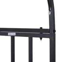 Outsunny 81" Steel Garden Arch with Gate Outdoor Courtyard Arbor for Climbing Vine Plants Lawn Backyard Decoration Dark Grey(m-9)