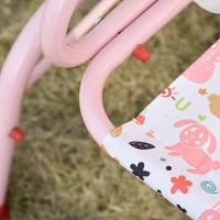 Outsunny Kids Porch Swing, Outdoor 2-Seat Patio Chair, Toddler Glider with Adjustable Canopy, Seat Belt for Garden Backyard Rabbit Pattern(m-10)
