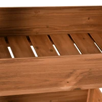 Outsunny 4-Tier Raised Garden Bed, Vertical Flower Pots Rack with Angle Adjustable Planter Boxes, Freestanding Elevated Wooden Plant Stand for Indoor Outdoor Use(m-9)