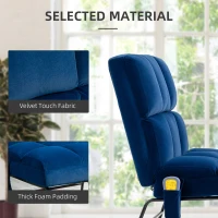 HOMCOM Accent Chair with Ottoman, Velvet Club Chair with Vibration Massage, Remote Control and Metal Legs for Living Room, Bedroom, and Home Office, Blue(m-5)
