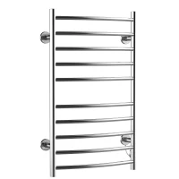 HOMCOM 10-Bar Curved Towel Warmer Wall Mounted Electric Heated Shelf Stainless Steel Home Bathroom Towel Drying Rack, (20.75"Wx5.5"Dx34.25"L)(m-2)