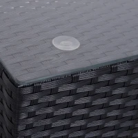 Outsunny 7 Pieces Patio Furniture Set, Outdoor Garden Sofa Set Sectional Set All Weather Rattan Conversation Set, Black Khaki(m-8)