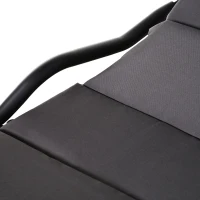 Outsunny Single Floating Chaise Lounge Curved Outdoor Porch Swing Chair Hanging Hammock Reclining Seat w/Arc Stand & Canopy Grey(m-7)