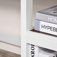 HOMCOM Home Office Desk, Writing Table Laptop Workstation with Display Shelves - White(m-9)